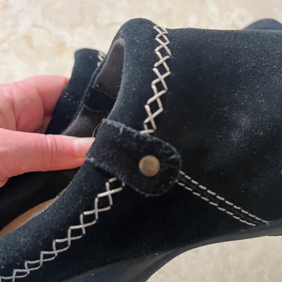 Clarks Collection Sz 10 Roseville Echo Black Suede Clog - Picture 7 of 11